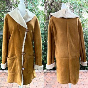 Vintage Luxury Suede and Shearling Coat by Firenze Leather of Santa Barbara